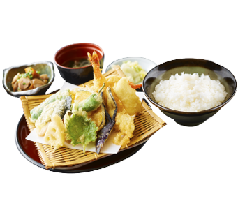 天ぷら定食の見本
